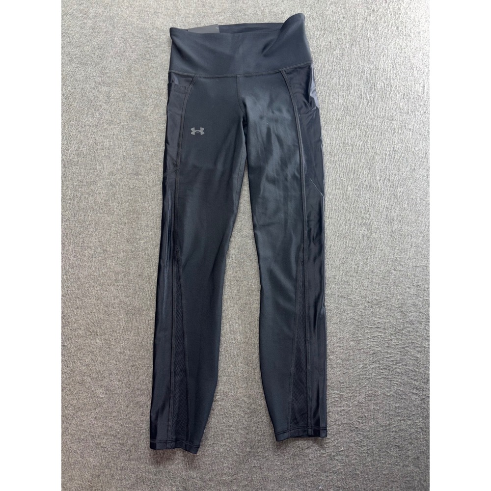 Under Armour Womens HeatGear High Rise Ankle Leggings Black Compression XS NWT